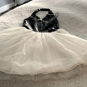 Miss Behave Girls part dress. Faux leather her & Tulle halter.